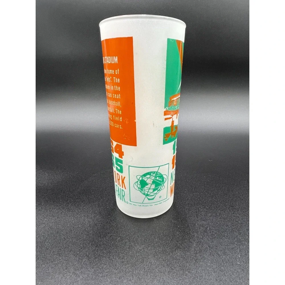 1964-65 NY World's Fair Souvenir Glass: Shea Stadium Collectible Barware